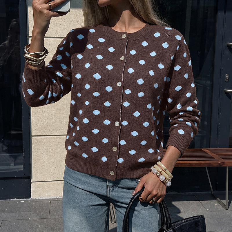 Damen Gemusterter Strickcardigan mit Knopfdetails Echo Archiv