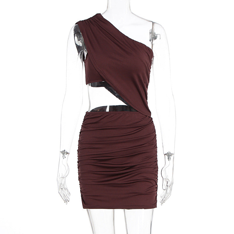 Damen figurbetontes Minikleid mit asymmetrischem Design und raffinierten Drapierungen Echo Archiv
