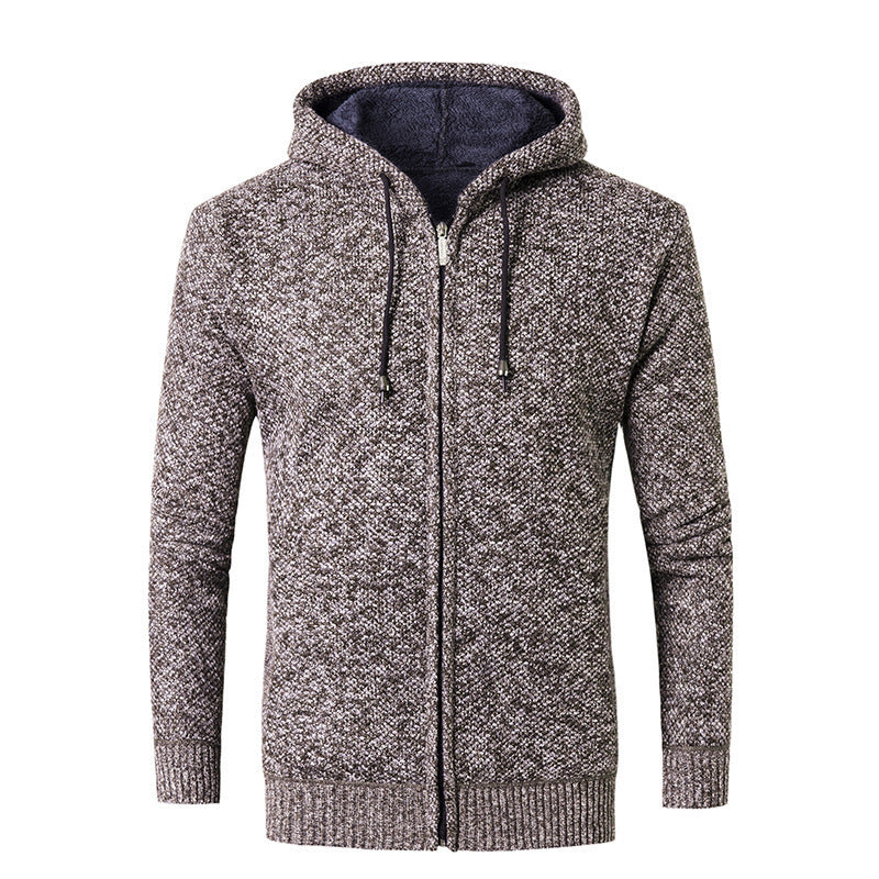 Herren moderne Strickjacke mit Kapuze und weichem Innenfutter Echoarchiv