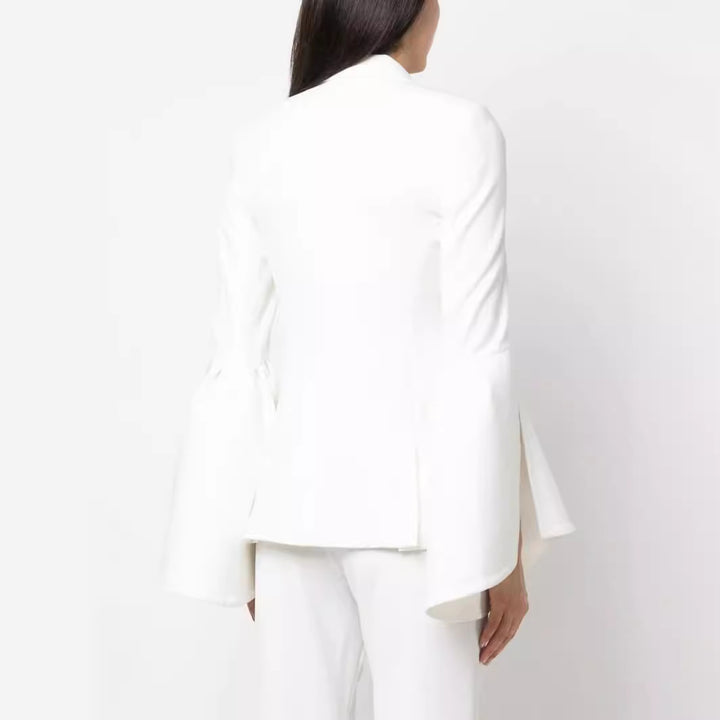 Damen Zweiteiliger Tailoring-Anzug mit tailliertem Einreiher und ausgestellten Ärmelabschlüssen Echoarchiv