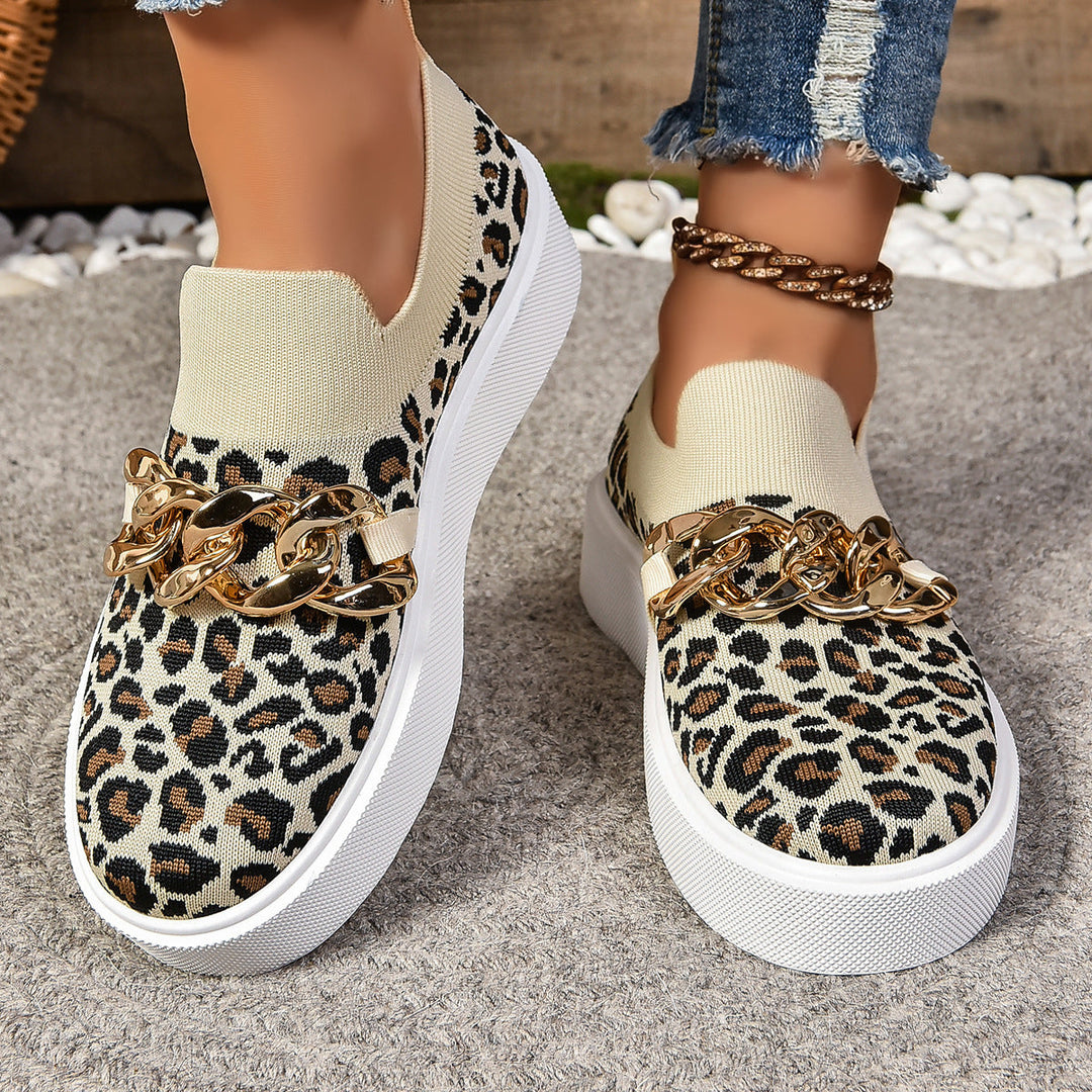 Damen Modische Slip-On Sneakers mit elegantem Ketten-Detail Echo Archiv