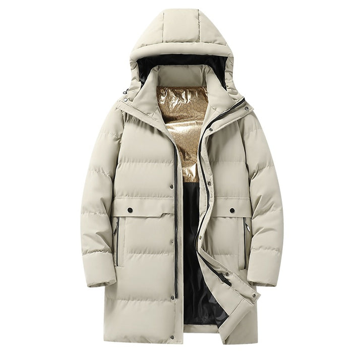 Herren langer gesteppter Winterparka mit Kapuze, wasserabweisender Außenhülle & wärmereflektierendem Innenfutter Echoarchiv