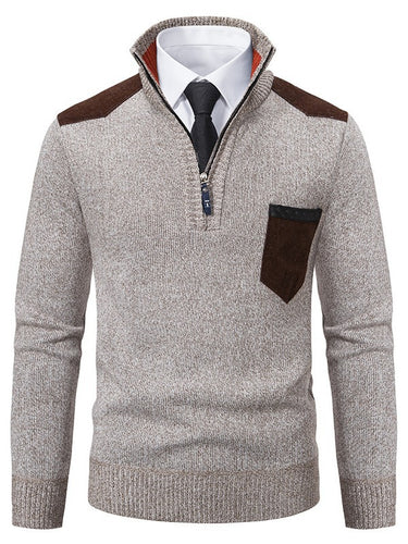 Herren modischer Pullover mit kurzem Reißverschluss und eleganten Details Echoarchiv