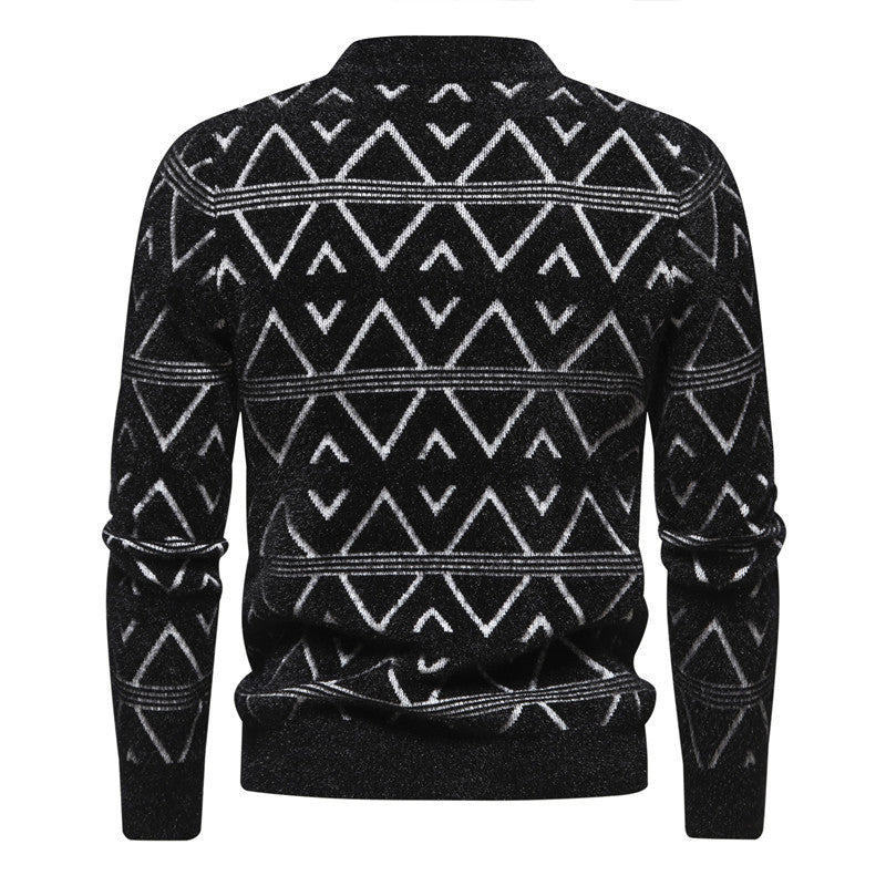 Herren Rollkragenpullover mit modernem Strukturdesign Echoarchiv