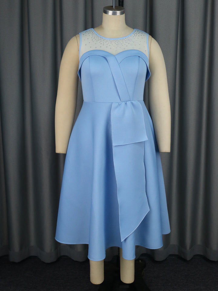 Damen Chiffon Abendkleid mit schimmerndem Oberteil und eleganter Schleifen-Applikation Echo Archiv