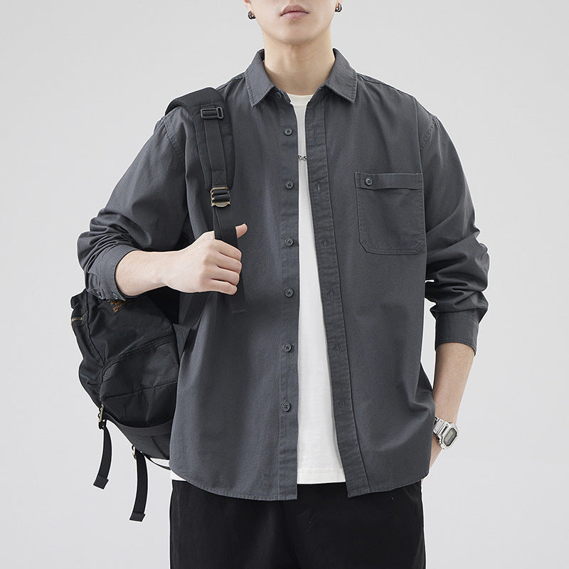 Unisex Oversize Baumwoll-Oxford-Hemd mit Brusttasche und Relaxed-Fit Echo Archiv