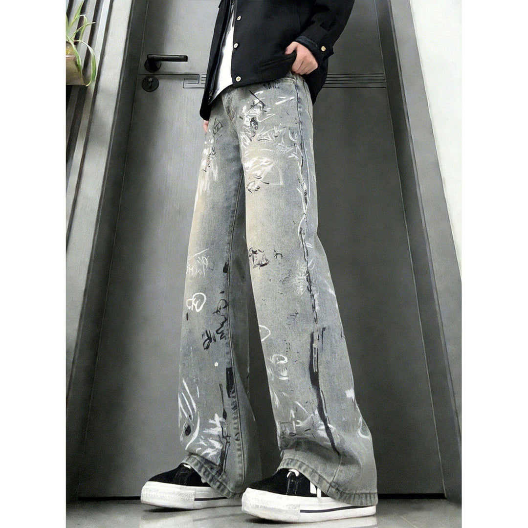 Herren Modische Weitgeschnittene Jeans mit kreativem Design Echoarchiv