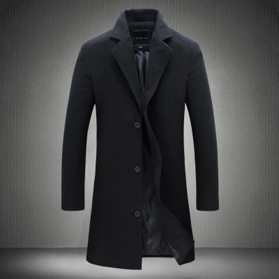 Herren nan schlanker Chesterfield-Mantel mit klassischem Revers, gesteppter Innenfutter und Seitentaschen Echo Archiv