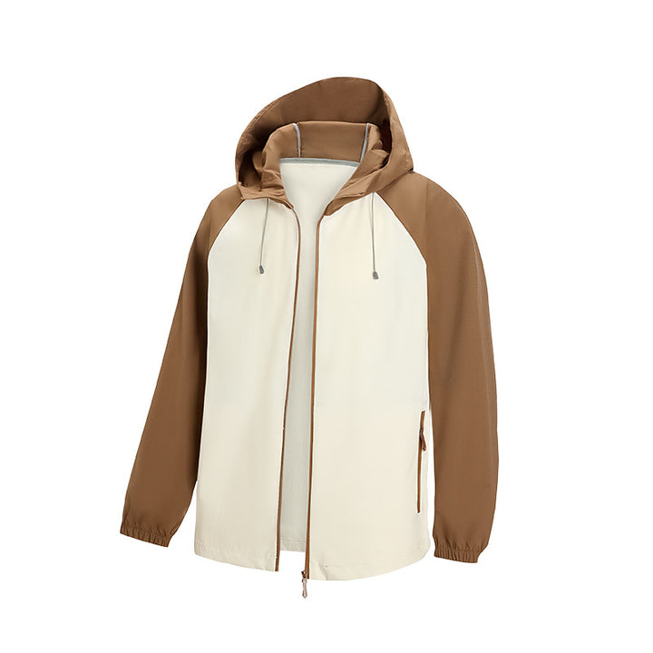 Herren Leichte Kapuzen‑Windbreaker‑Jacke mit Raglanärmeln, Zwei-Wege‑Reißverschluss und verdeckten Reißverschlusstaschen Echo Archiv