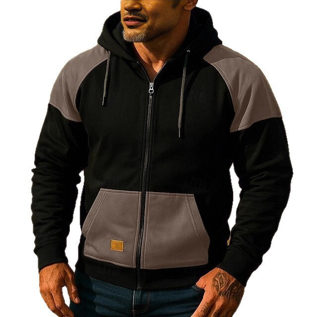 Herren Sportliche Kapuzenjacke mit Farbblockdesign Echoarchiv