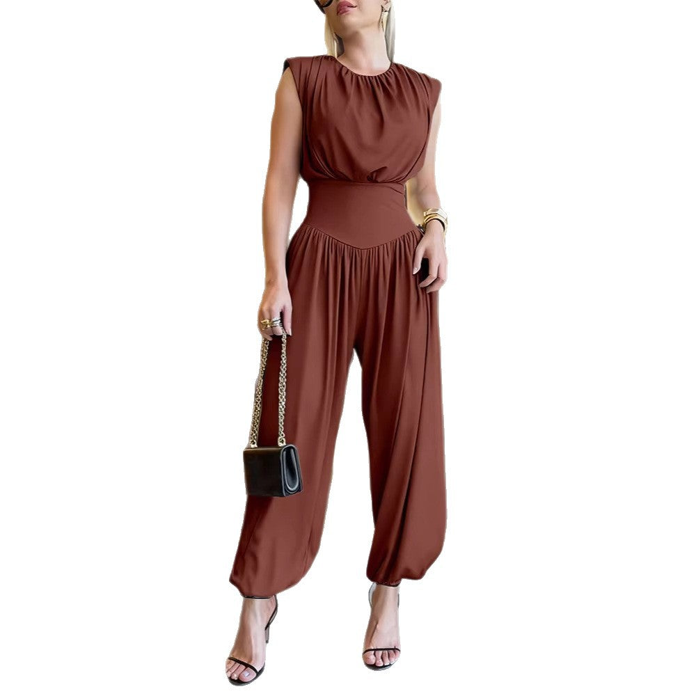 Damen modischer Jumpsuit mit elastischem Taillenbund und innovativem Schnitt Echo Archiv