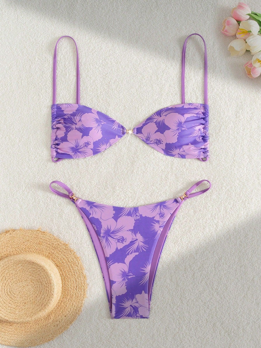 Damen Leopardenmuster Bikini-Set mit verstellbaren Trägern Echo Archiv