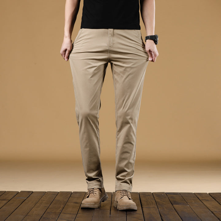 Herren Slim-Fit Baumwoll-Chinohose mit elastischem Bund und geradem Bein Echo Archiv