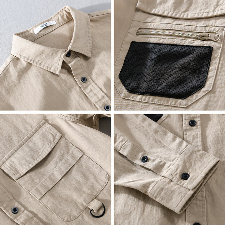 Herren Utility-Overshirt aus Baumwollmix mit Mehrfachtaschen und D-Ring Echoarchiv