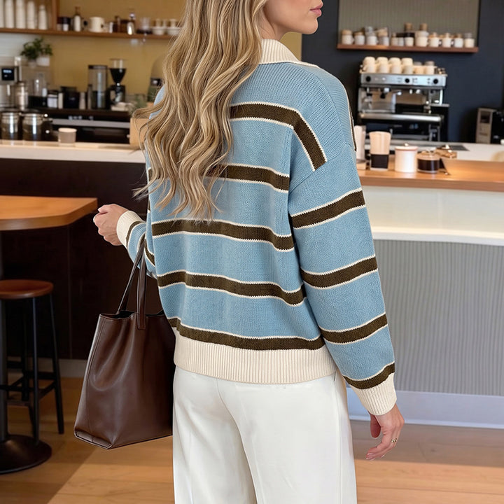 Damen Gemusterter Strickpullover mit Knopfleiste Echo Archiv