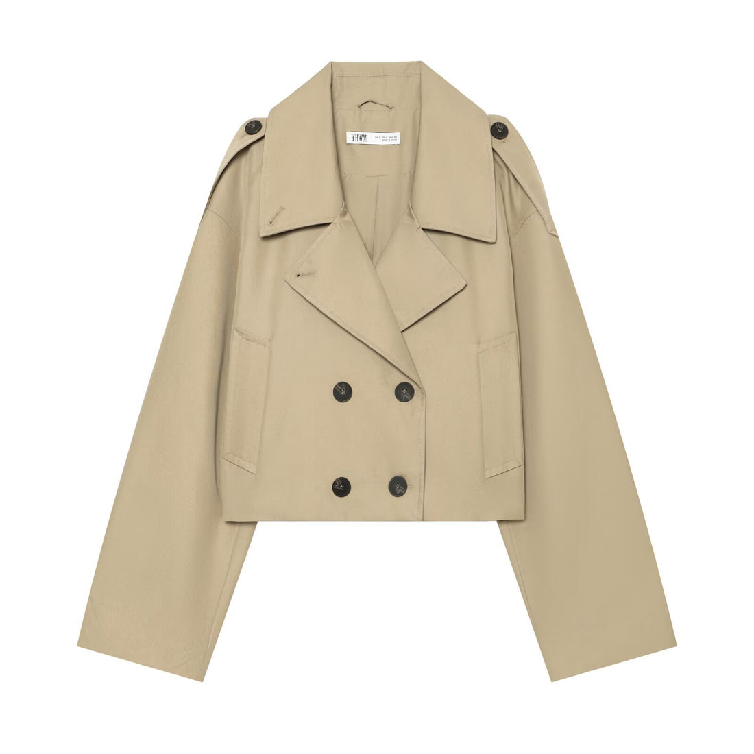 Damen Kurzjacke im Trenchstil mit Boxy-Schnitt, Doppelreihe und Schulterklappen Echo Archiv