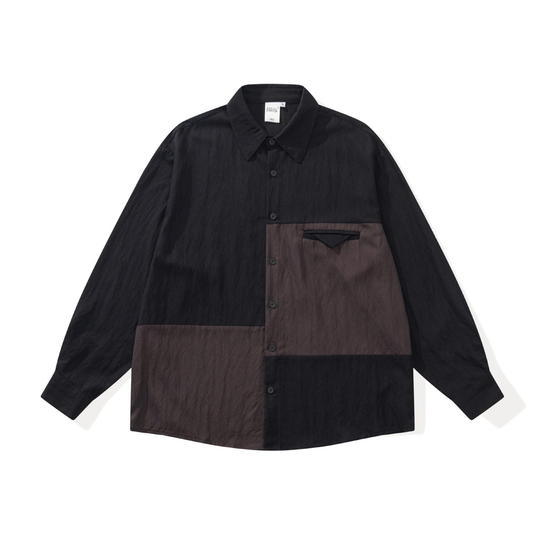 Unisex Oversized Hemdjacke im Patchwork‑Design Echoarchiv