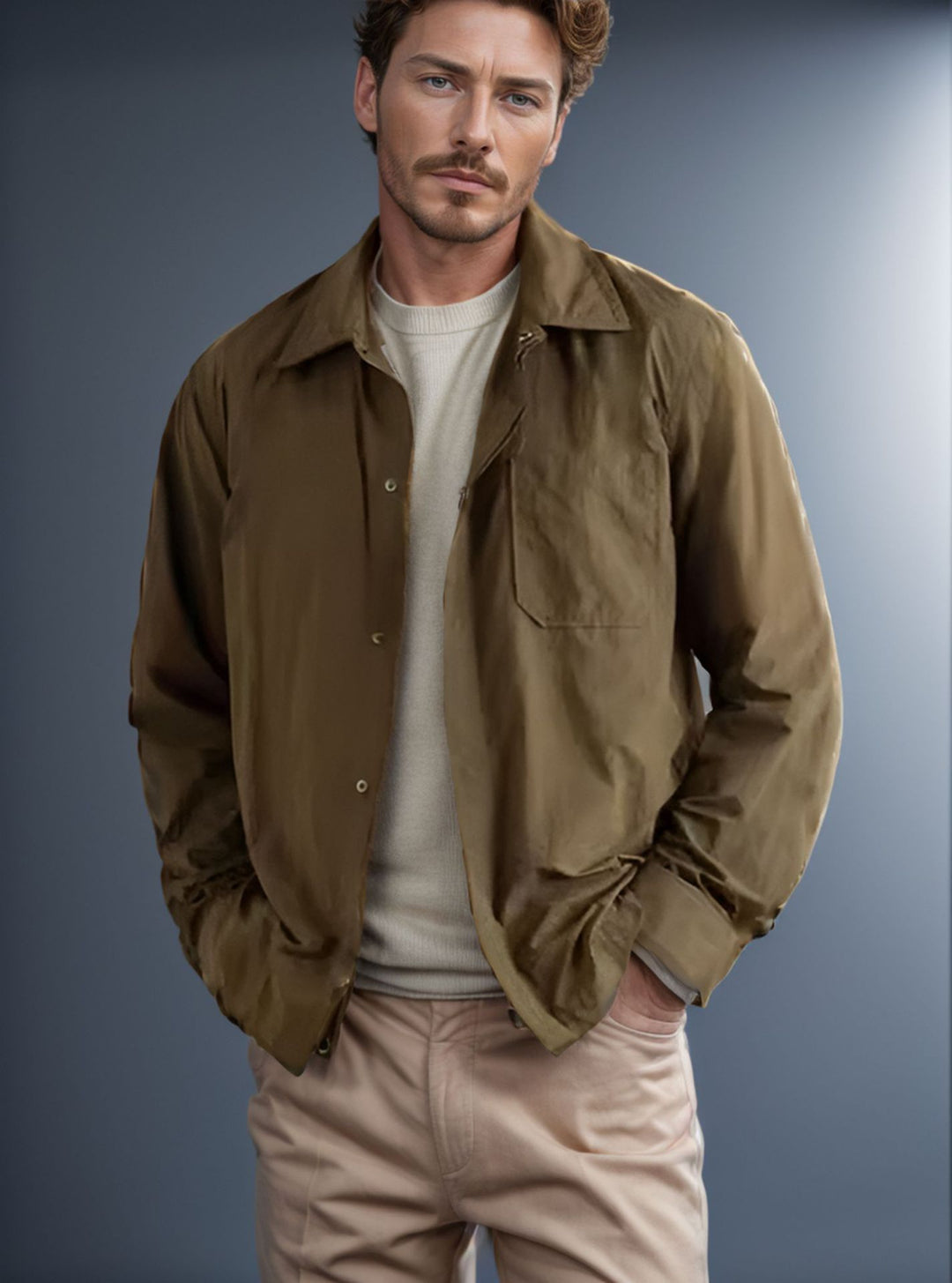 Herren leichte Übergangsjacke mit praktischen Taschen Echoarchiv