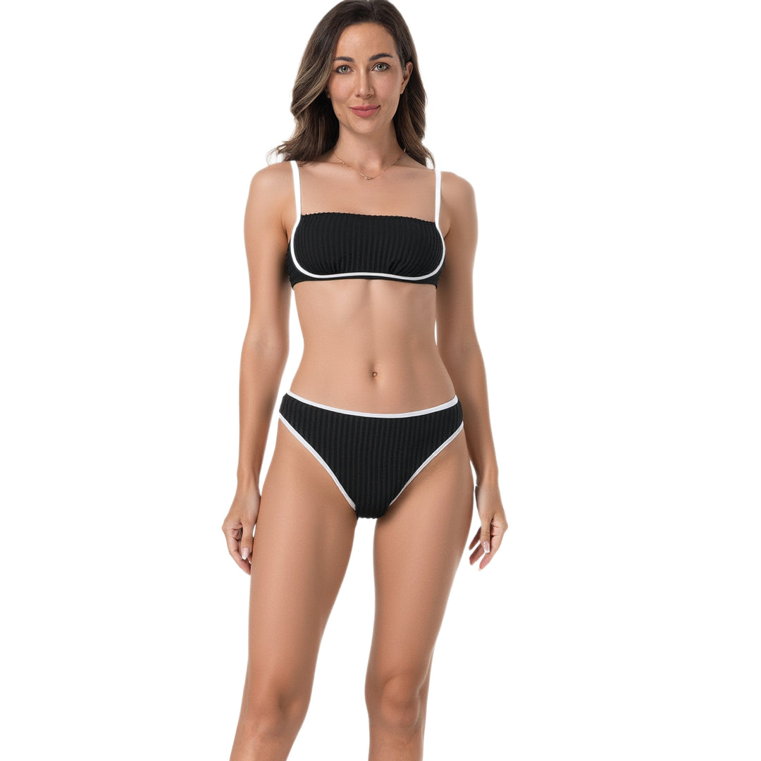 Damen Komfortables Bikiniset mit Rippdesign Echo Archiv