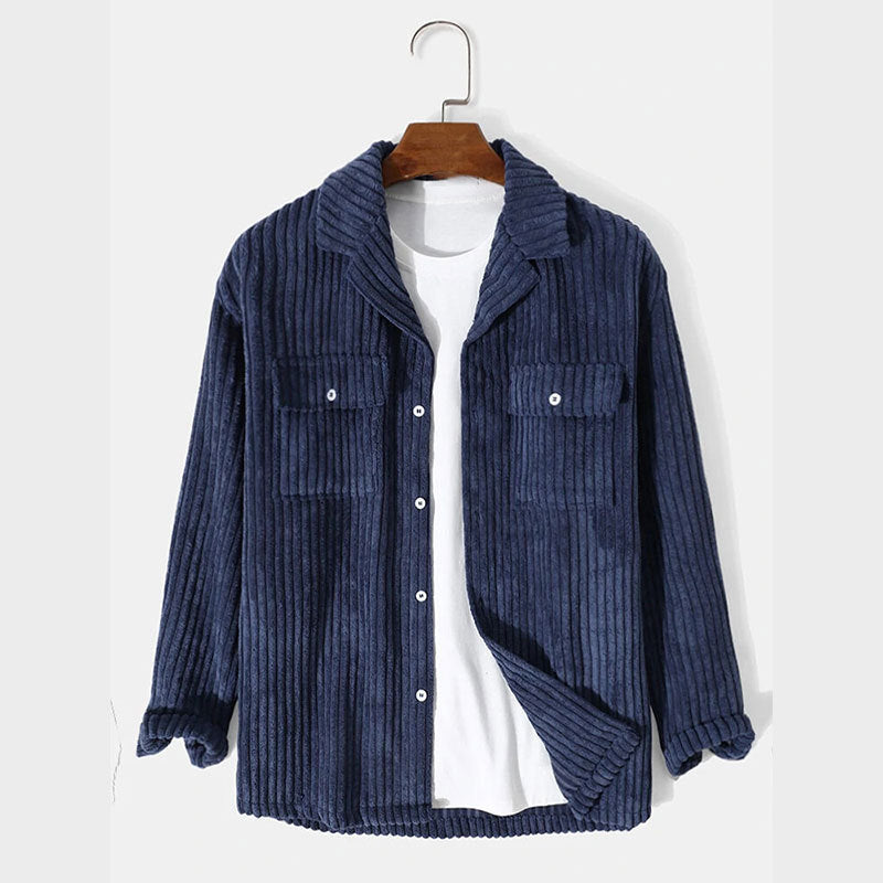 Damen hochwertige geschnittene Cordjacke mit Brusttaschen Echoarchiv