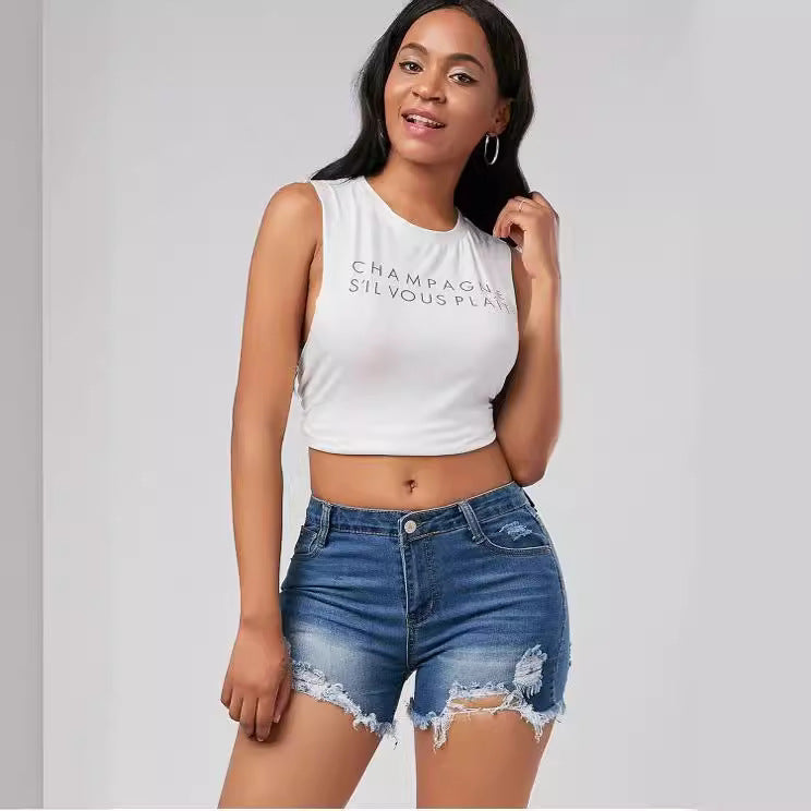 Damen Destroyed Denim Shorts Echo Archiv