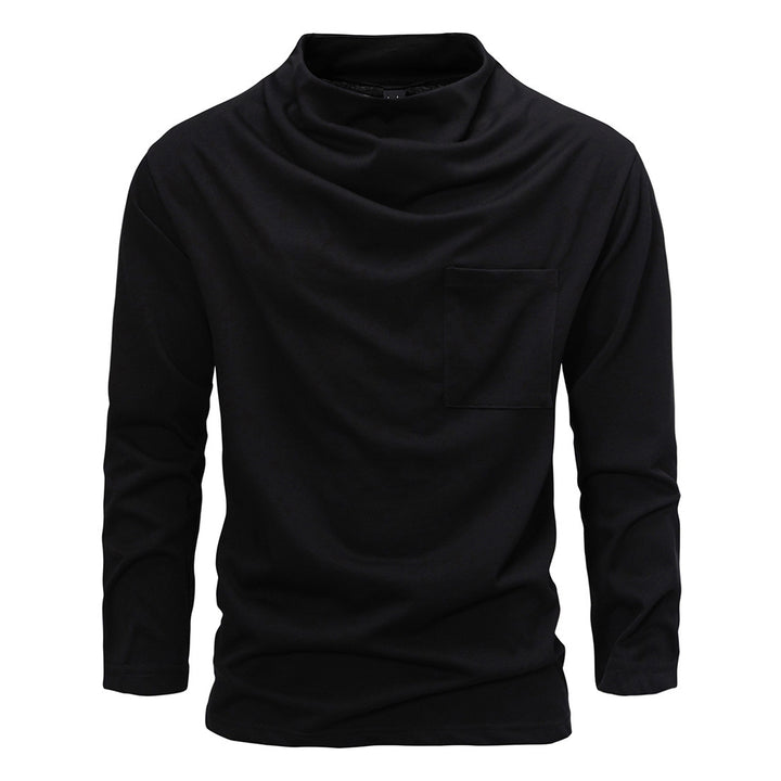 Herren Langarmshirt mit Wasserfallkragen und Brusttasche Echo Archiv