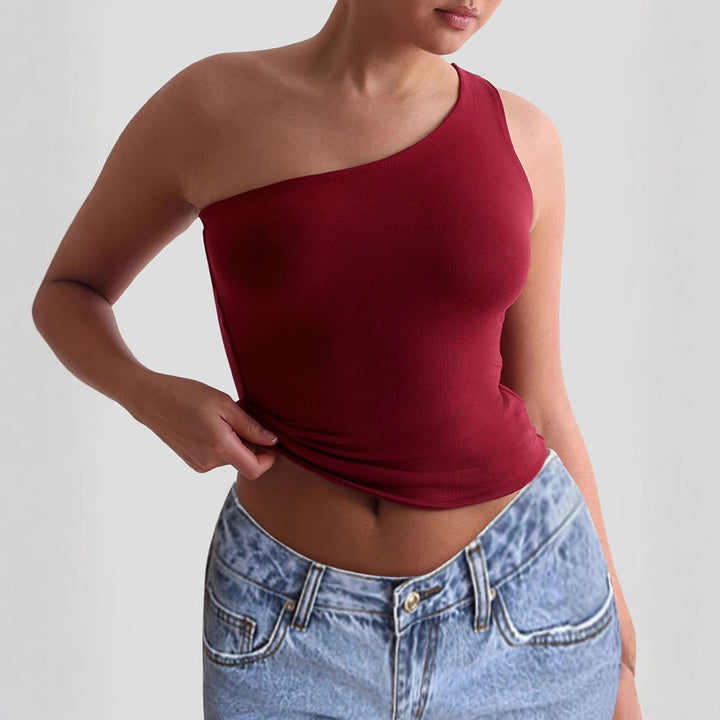 Damen asymmetrisches Trägershirt aus elastischem Material Echo Archiv
