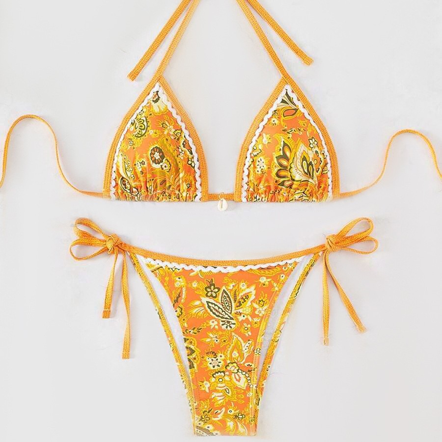Damen Triangel-Bikini mit aufwendigem Floral-Design Echo Archiv