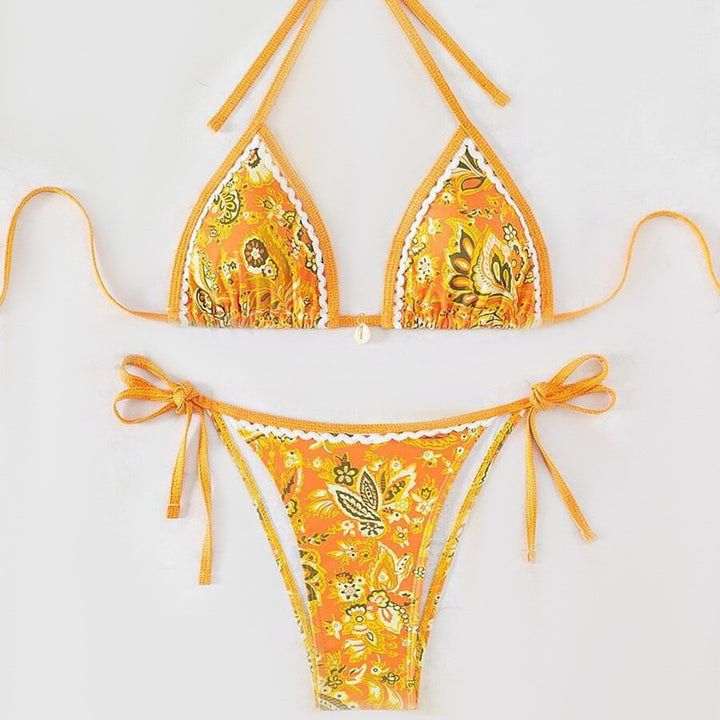 Damen Triangel-Bikini mit aufwendigem Floral-Design Echo Archiv