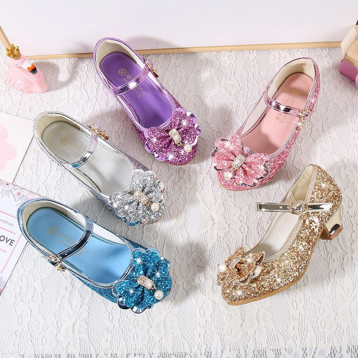 Mädchen Glitzernde Ballerinas mit Schleifenapplikation Echo Archiv