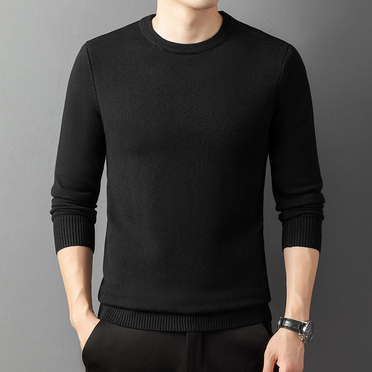 Herren eleganter Rundhals-Pullover aus feiner Baumwolle Echoarchiv