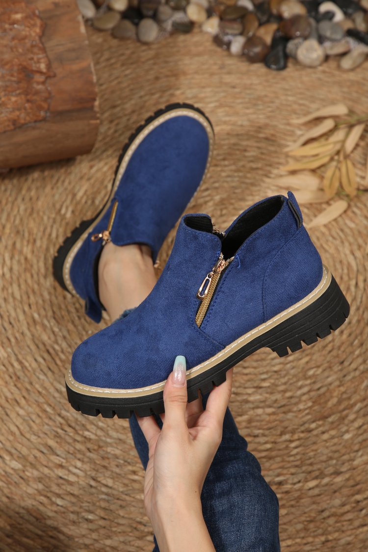 Damen Kurzschaft‑Stiefelette mit grober Profilsohle und seitlichem Reißverschluss Echo Archiv