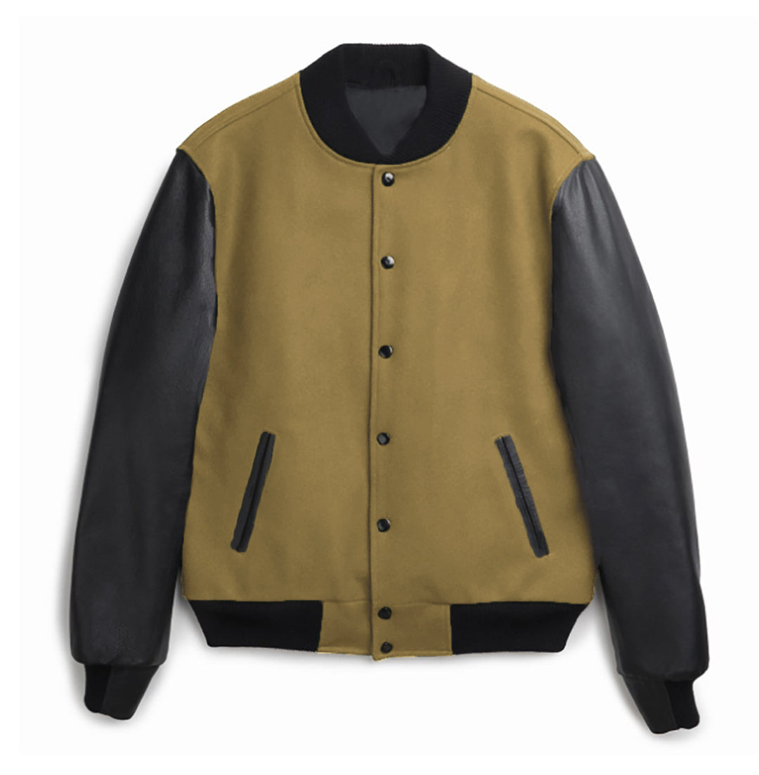 Herren stylische Collegejacke mit Lederärmeln Echoarchiv