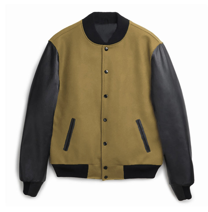 Herren stylische Collegejacke mit Lederärmeln Echoarchiv