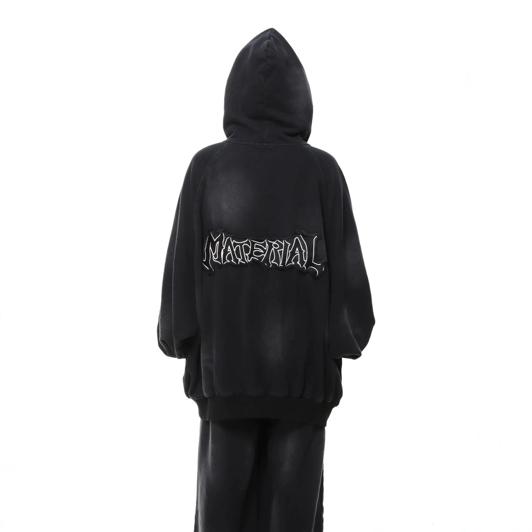 Unisex Kapuzenpullover im Oversize‑Cut mit Batik‑Wash und Statement‑Rückenprint Echoarchiv