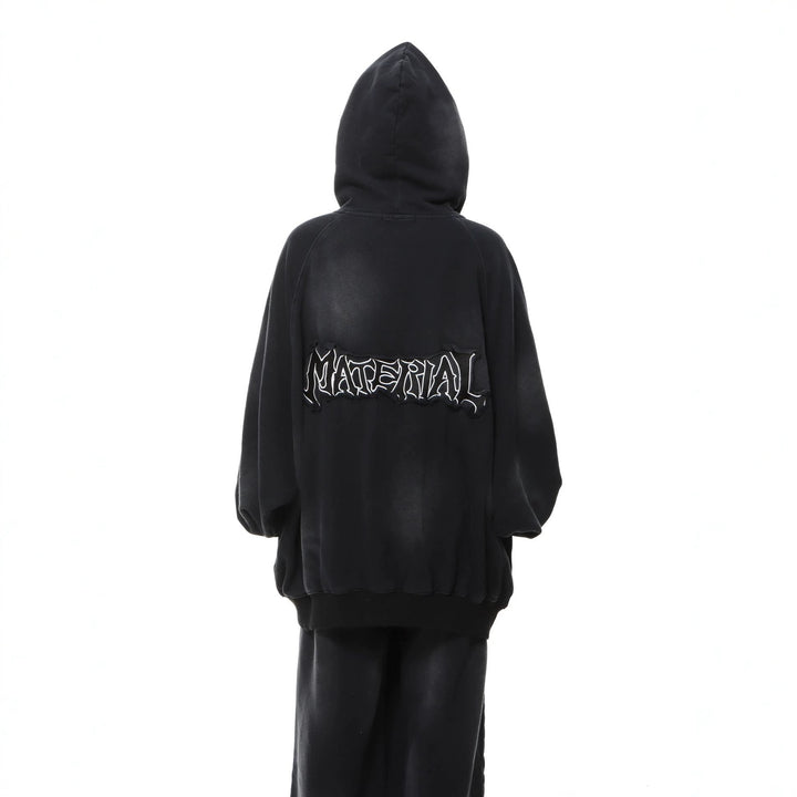 Unisex Kapuzenpullover im Oversize‑Cut mit Batik‑Wash und Statement‑Rückenprint Echoarchiv