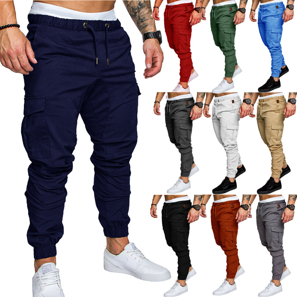 Herren Tapered Cargo-Jogger mit elastischem Bund, Kordelzug und Beuteltaschen Echo Archiv