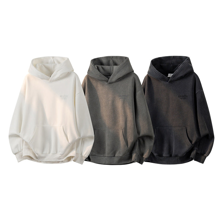 Unisex Oversize Kapuzenpullover mit handschriftlichem Grafik-Print, Kängurutasche & geripptem Saum Echoarchiv