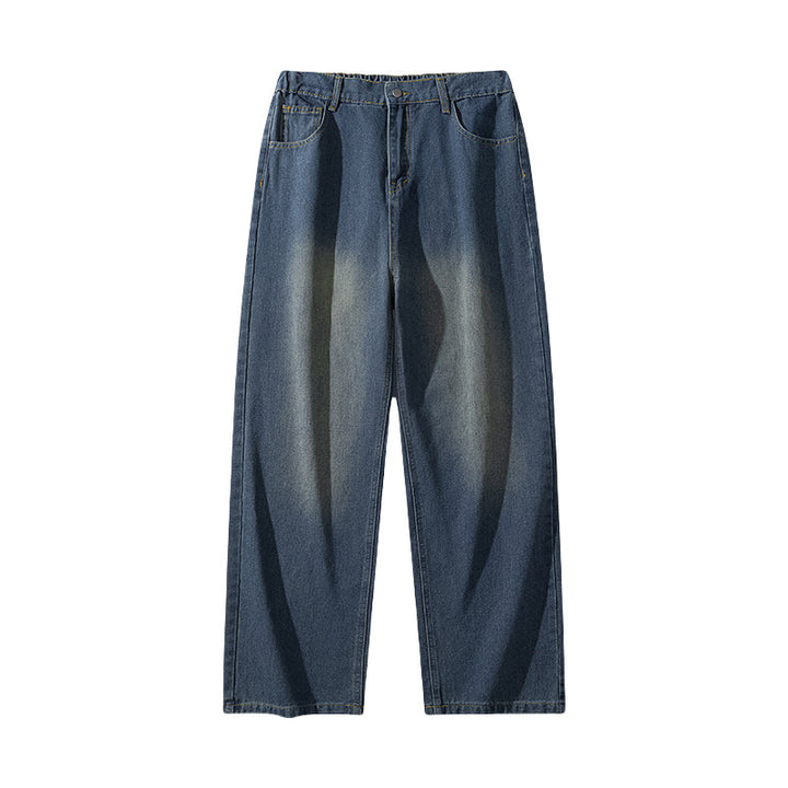 Damen High-Waist Jeans mit weitem Bein, geradem Schnitt und elastischem Bund Echoarchiv