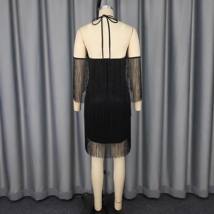 Damen Fransen Cocktailkleid mit trägerlosem Design Echo Archiv