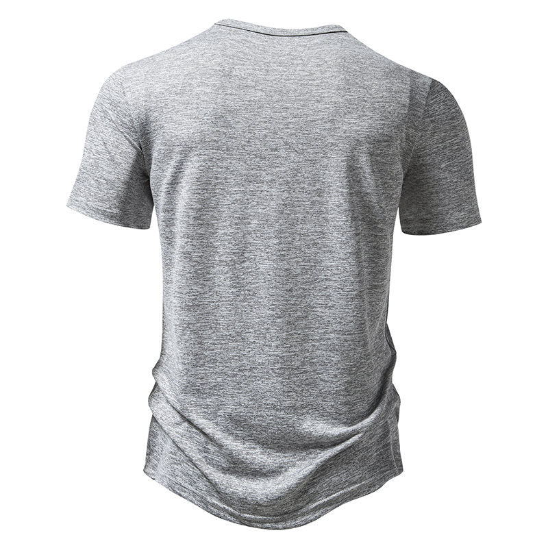 Herren Kurzarm-Henley-T-Shirt mit hochwertiger Baumwolle Echoarchiv
