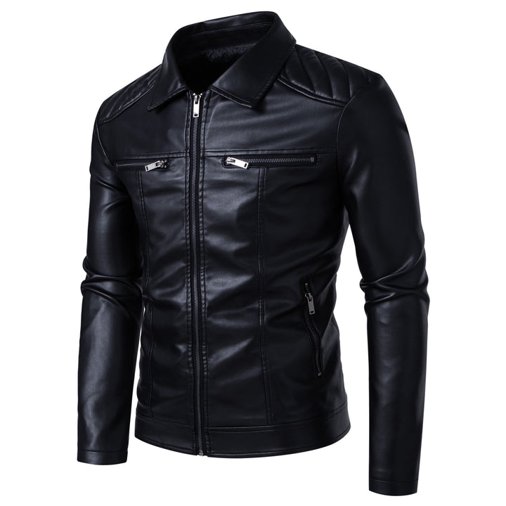 Herren Modische Lederjacke mit Schulterpolster Echo Archiv
