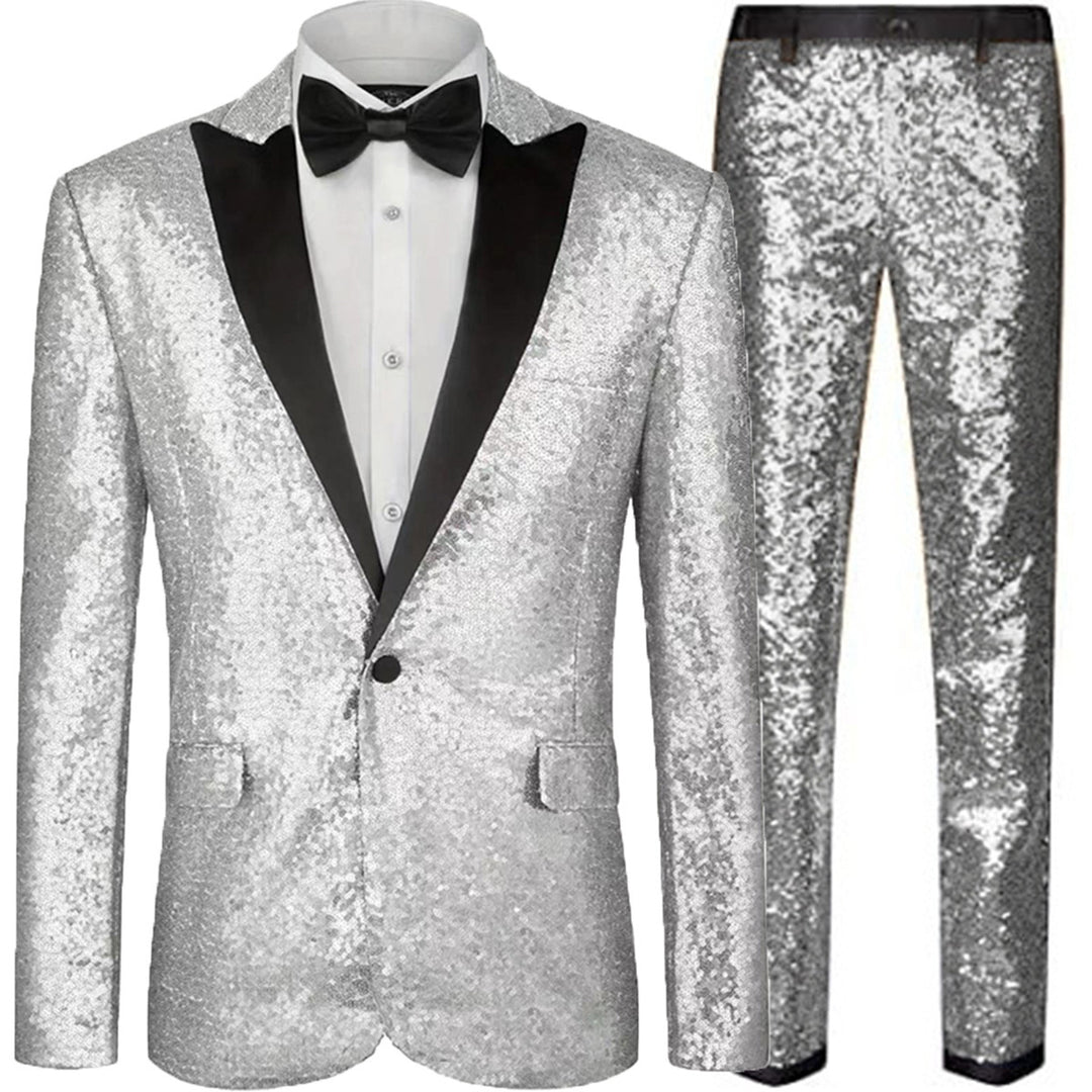 Herren eleganter Paillettenanzug im festlichen Design Echoarchiv