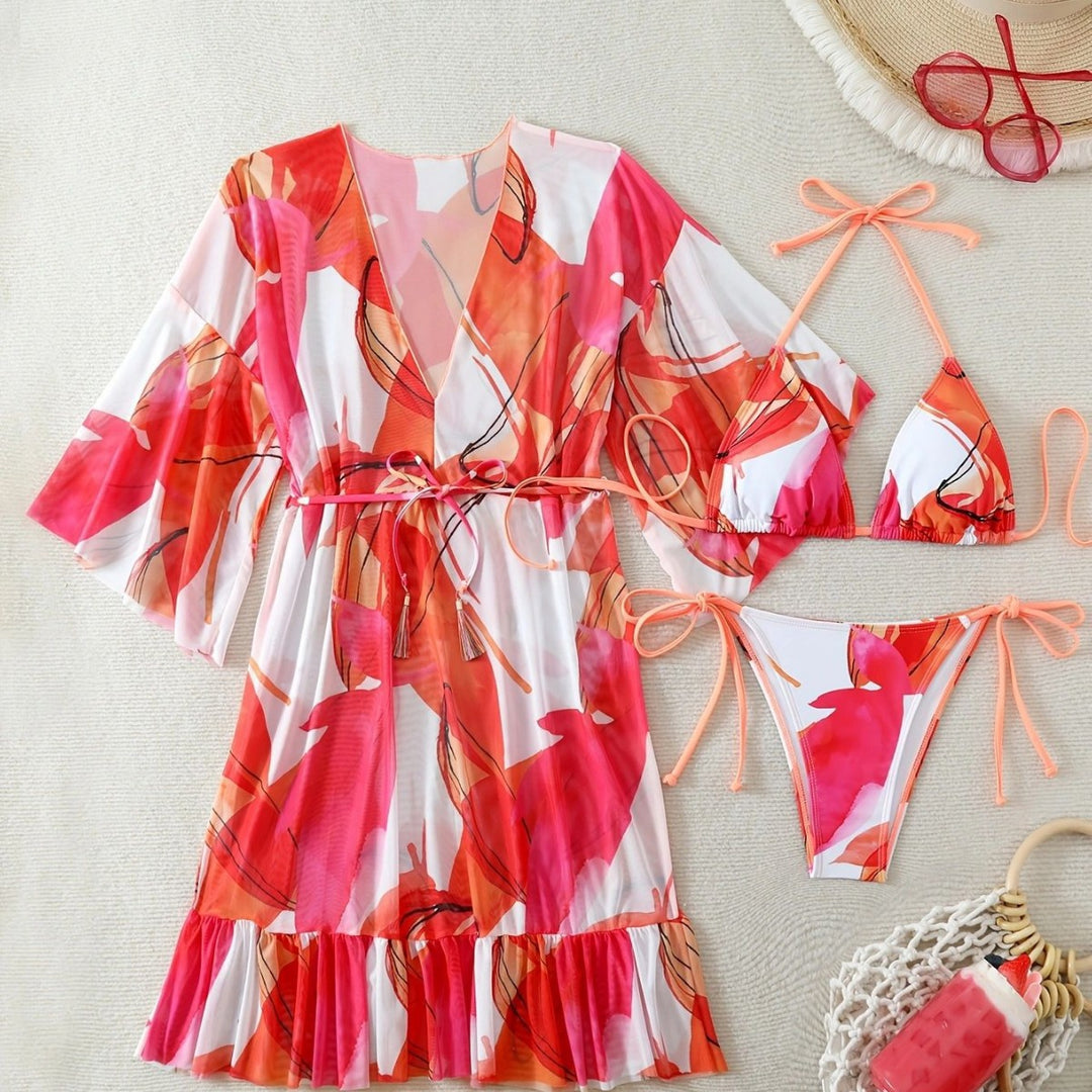 Damen Bikiniset mit floralem Kaftan Echo Archiv