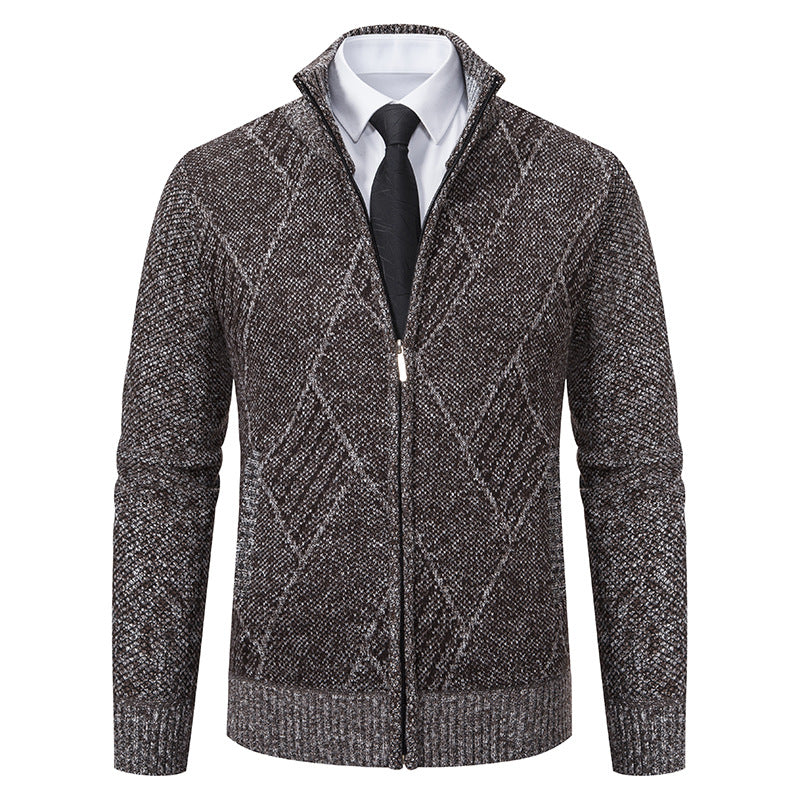Herren Strickjacke mit modernem Muster und schmalem Schnitt Echoarchiv