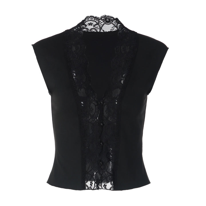 Damen Elegantes Spitzenoberteil mit tiefem V-Ausschnitt Echo Archiv