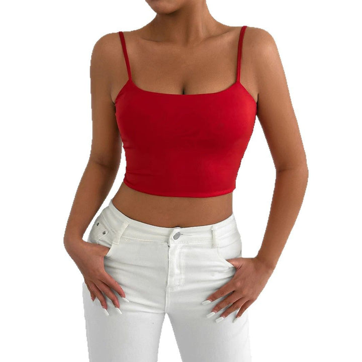 Damen Figurbetontes Crop-Top aus elastischem Material mit Spaghetti-Trägern Echo Archiv