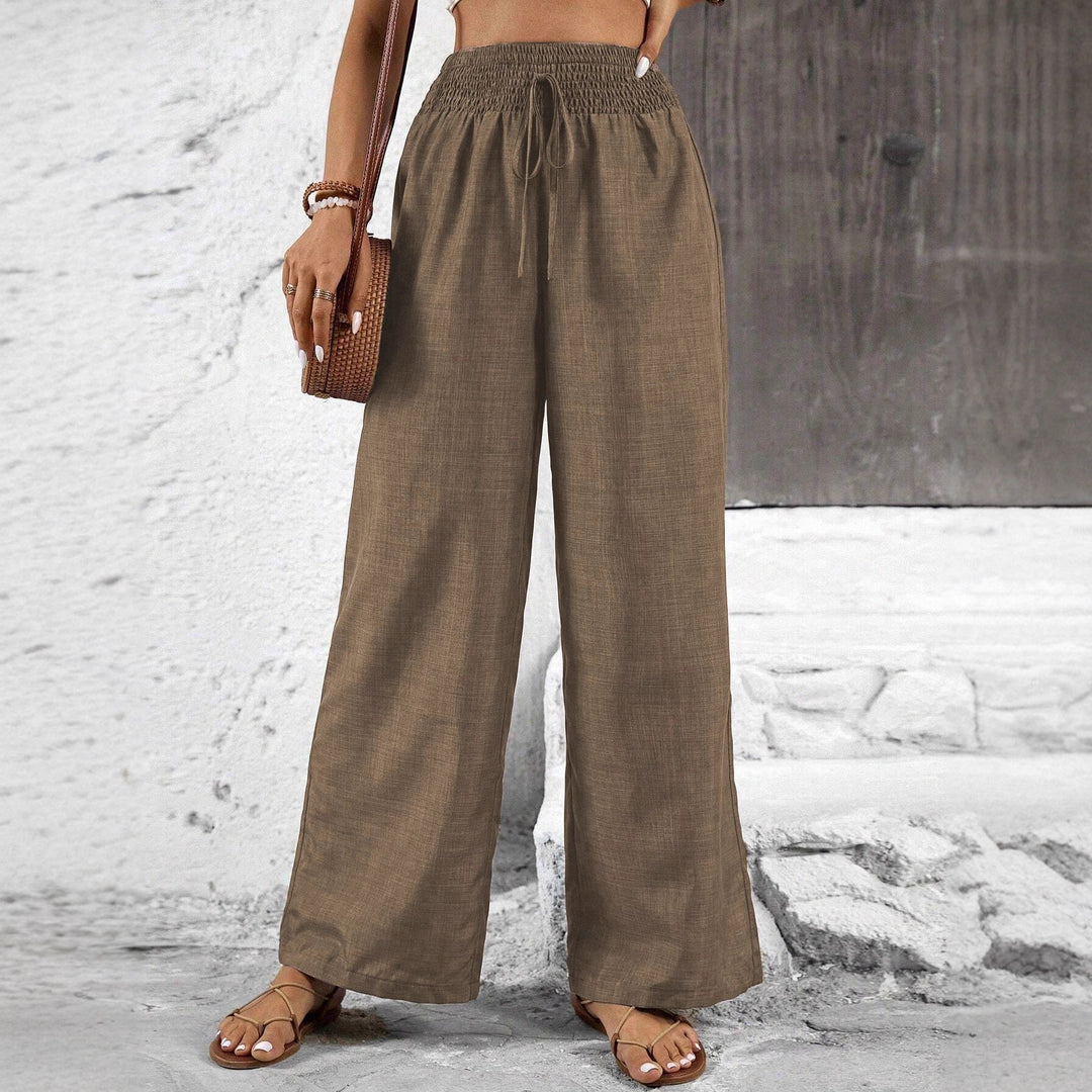 Damen weit geschnittene Sommerhose mit elastischem Bund und Kordelzug Echo Archiv