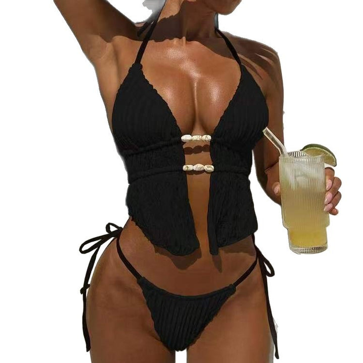 Damen Bikini-Set mit kreativen Rüschendetails und eleganten Bindebändern Echo Archiv