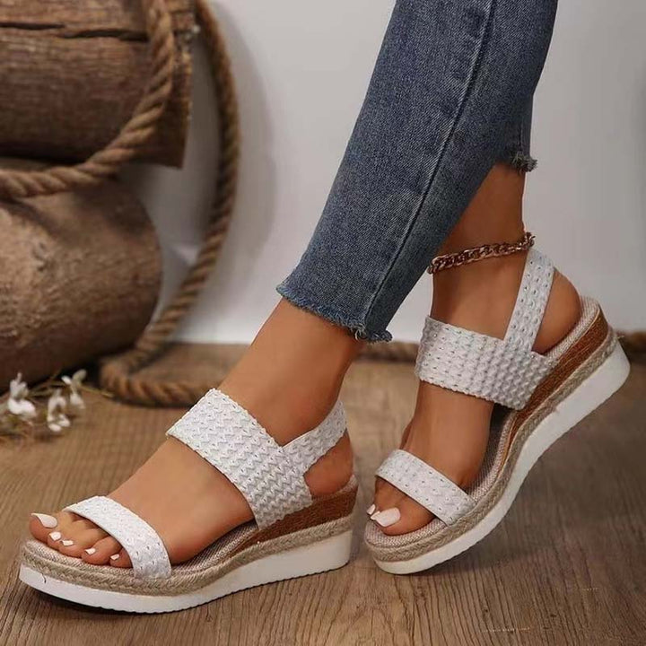 Echoarchiv | Bequeme Sommer Plateau Sandalen mit Keil für Frauen